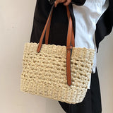 Boho Straw Shoulder Bag Women Beach Handbag Summer Totes