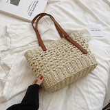 Boho Straw Shoulder Bag Women Beach Handbag Summer Totes