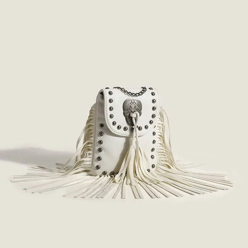 Bohemian Skull Rivet Chain Fringe Vintage Women's Handbags