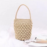 Boho Straw Beach Shoulder Bag for Women Rattan Knitted Tote Handbag
