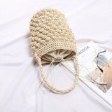 Boho Straw Beach Shoulder Bag for Women Rattan Knitted Tote Handbag