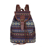 Bohemian Striped Cotton Canvas Backpack Bags