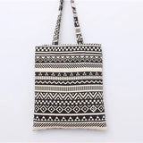 Boho Striped Women Shoulder Bag High Cotton Travel School Books Bags