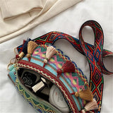 Boho Style Women Waist Bag Adjustable Strap Zipper Chest Bag