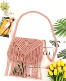 Boho Tassel Shoulder Bag Straw Crossbody Beach Tote