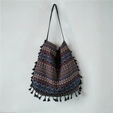 Bohemian Vintage Tassel Shoulder Bag Women Underarm Tote All-match
