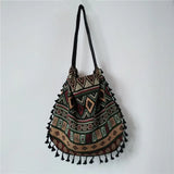 Bohemian Vintage Tassel Shoulder Bag Women Underarm Tote All-match