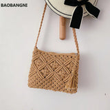 Boho Women Straw Beach Bag Shoulder Messenger Bags Summer Travel Totes