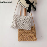 Boho Women Straw Beach Bag Shoulder Messenger Bags Summer Travel Totes
