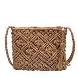 Boho Women Straw Beach Bag Shoulder Messenger Summer Travel Shop