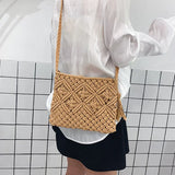 Boho Women Straw Beach Bag Shoulder Messenger Summer Travel Shop