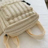Boho Women Straw Knitting Backpack Shoulder Bags Rattan Backpacks