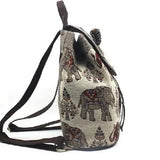 Boho Cotton & Linen School Bag Backpack