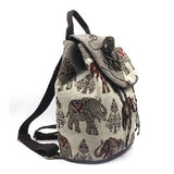 Boho Cotton & Linen School Bag Backpack