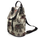 Boho Cotton & Linen School Bag Backpack