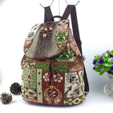 Boho Cotton & Linen School Bag Backpack