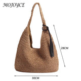 Boho Beach Straw Shoulder Bag Large Capacity Women Hand-woven Bags