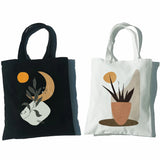 Boho Plants Women Canvas Shopper Bag Large Capacity Tote