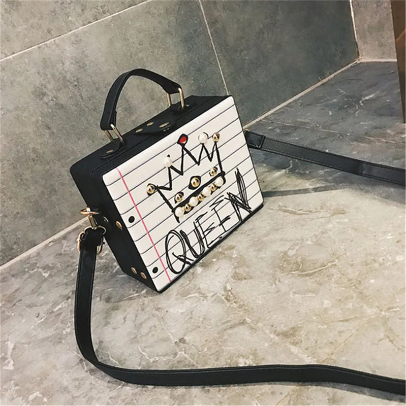 Women's Printed Letter Small Square Handbag