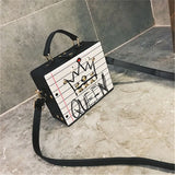 Women's Printed Letter Small Square Handbag