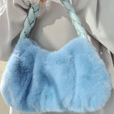 Women's Modern Retro Plush Shoulder Bag