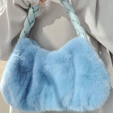 Women's Modern Retro Plush Shoulder Bag