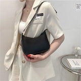 Retro Solid PU Leather Shoulder Bag