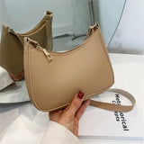 Retro Solid PU Leather Shoulder Bag