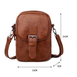 Vintage PU Leather Shoulder Bag Women Crossbody Bags Female Casual Small Purse