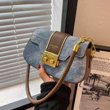Women's Retro Striped Shoulder Messenger Bag Handbag
