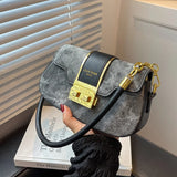 Women's Retro Striped Shoulder Messenger Bag Handbag