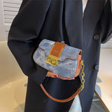 Women's Retro Striped Shoulder Messenger Bag Handbag