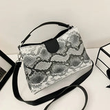 Serpentine Shoulder Bag PU Leather Crossbody Bag Lady Bucket Bag