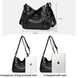 Women's Soft Leather Shoulder Bags Multi-Layer Crossbody Handbag Purse
