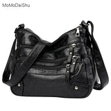 Women's Soft Leather Shoulder Bags Multi-Layer Crossbody Handbag Purse