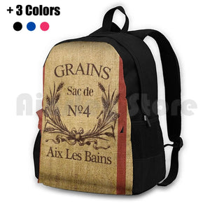 Paris Grain Sack Faux Outdoor Hiking Backpack