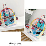 Laser Jelly Transparent Mini Backpack Girl School PVC