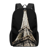 Eiffel Tower 3D Print School Bag Set for Kids