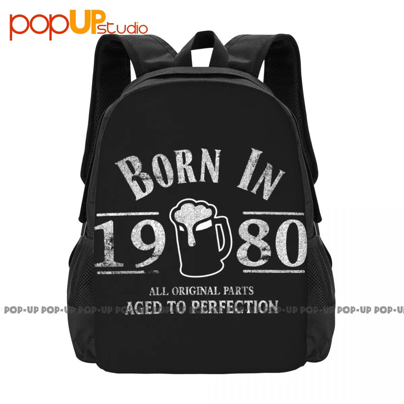 1980 Born 40th Year Birthday Age Backpack Large Capacity Bookbag