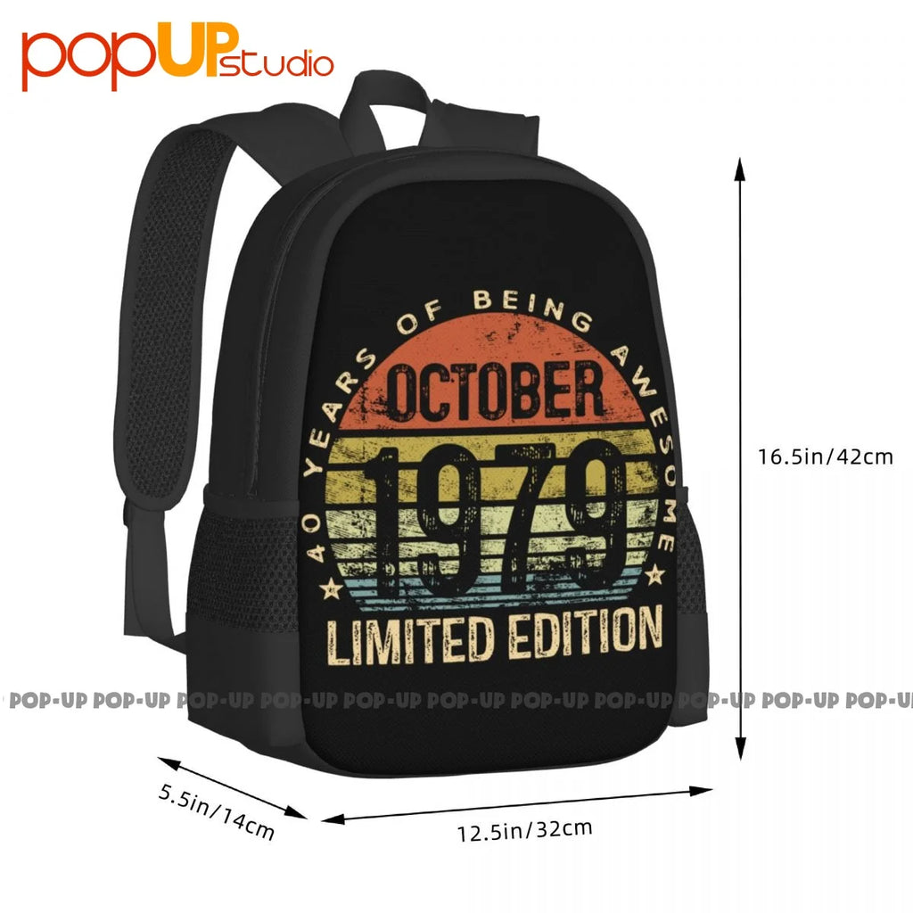 40th Birthday Backpack Large Capacity Vintage Sports Style Clothes Backpacks