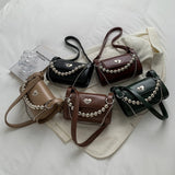 Boston Leather Women's Shoulder Bag Chain Crossbody Tote
