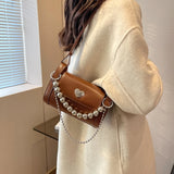 Boston Leather Women's Shoulder Bag Chain Crossbody Tote