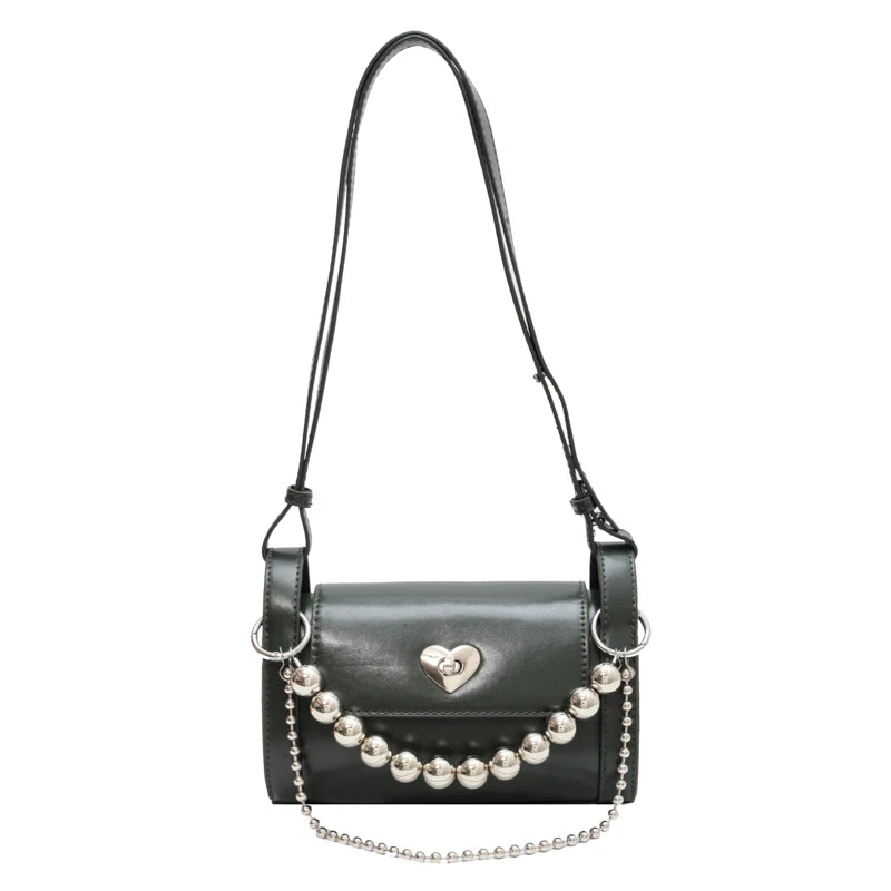 Boston Leather Women's Shoulder Bag Chain Crossbody Tote