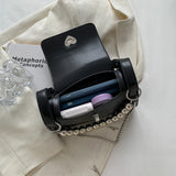 Boston Leather Women's Shoulder Bag Chain Crossbody Tote