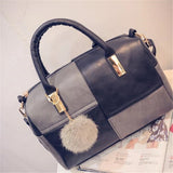 Boston Patchwork PU Leather Women Bag Shoulder Handbag