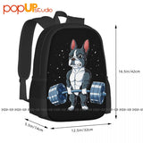 Boston Terrier Dog Weightlifting Deadlift Fitness Gym Backpack