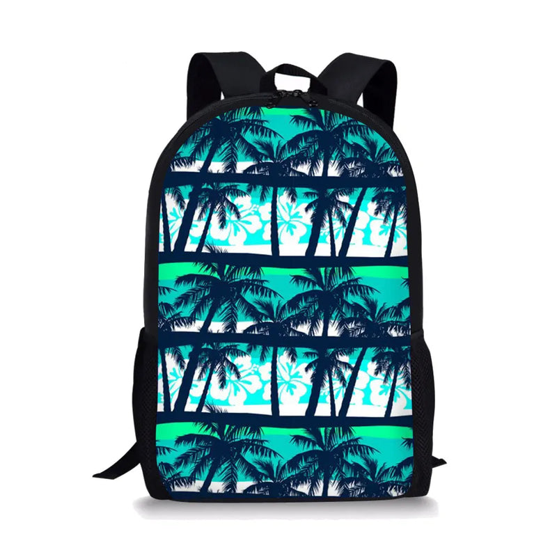 Botany Printing Backpack for School Girls Travel Bag