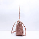 Pink Weave Shoulder Bag High Pu Leather Women Handbags Ladies Across Body Summer