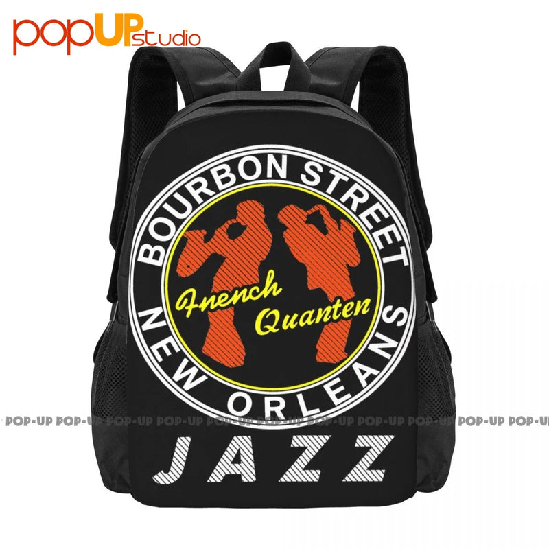 Bourbon Street Jazz Backpack Large Capacity Print Gym Bag