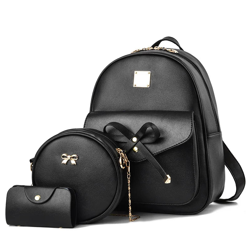 Fashionable Three Piece Bow Backpack Set